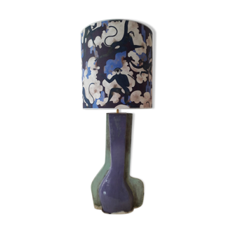 Ceramic foot-laying lamp and lampshade with colored patterns