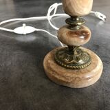Lampe ancienne pied en pierre d’onyx et laiton 40 cm