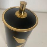 Vintage cigarette holder 1960 tripod black gold box - 16 x 7 cm