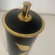 Porte-cigarettes vintage 1960 tripode noir doré boîte - 16 x 7 cm