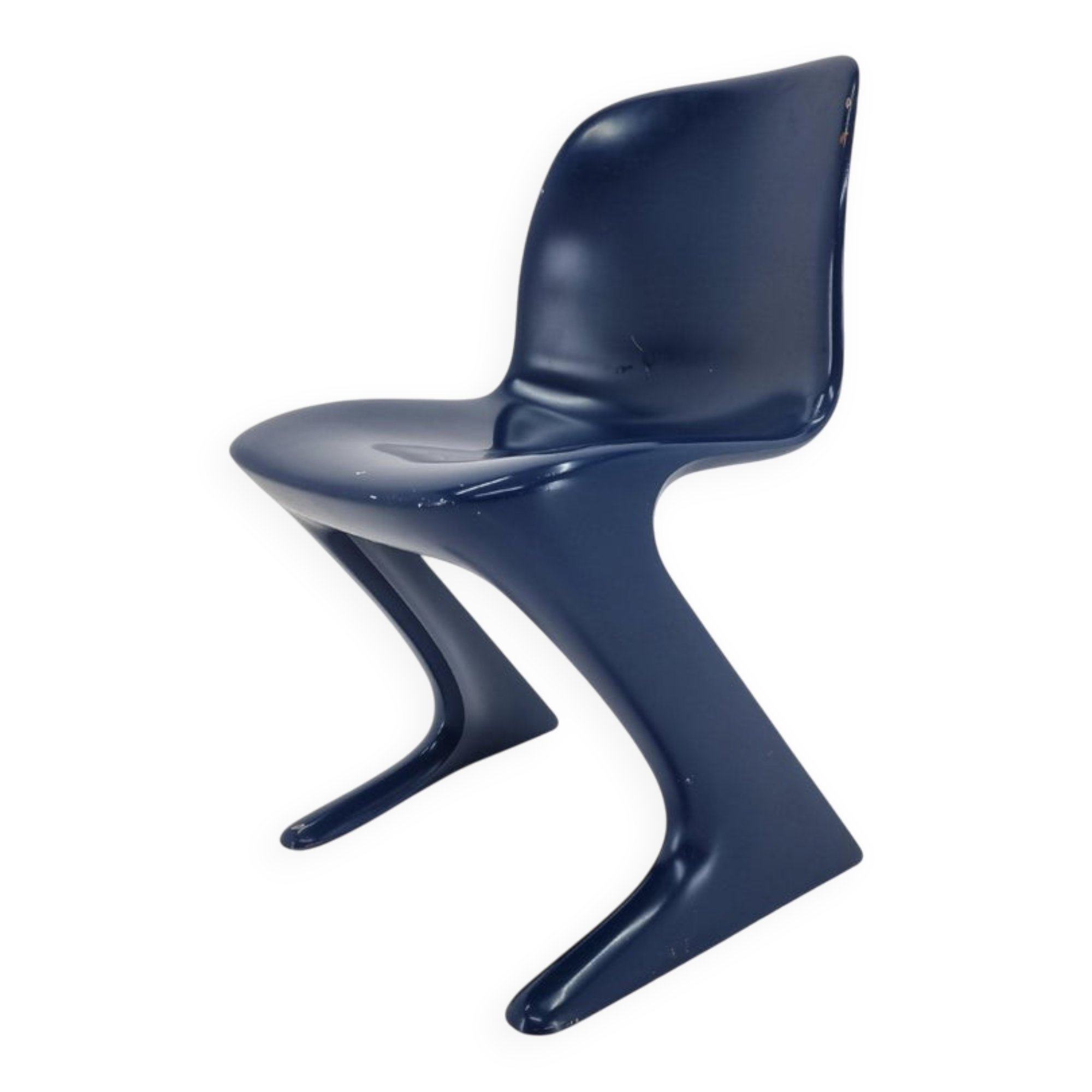 Midcentury Blue Kangaroo Chair Designed by Ernst Moeckl, Germany, 1960s