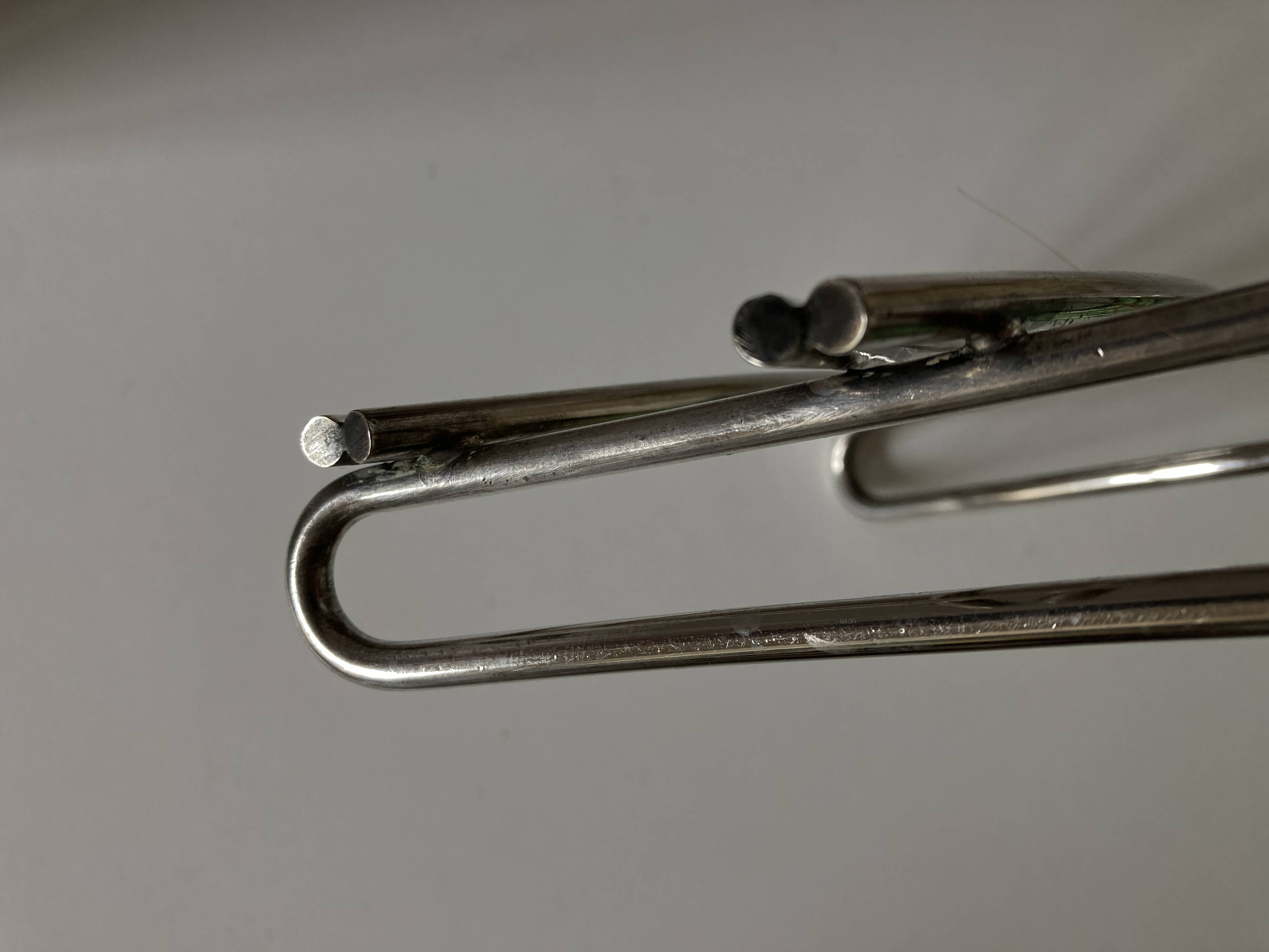Modernist silver-plated metal trivet, hallmarked 1960