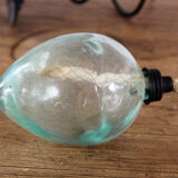 Paire de lampes à huile, verre soufflé, métal