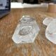 Pair of antique frosted crystal perfume bottles – Signed Charet