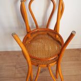 4 chaises de bistrot en bois et cannage
