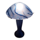 Lampe champignon vintage en verre soufflé bleu – style Murano