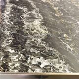 Kho Liangh Black Marble and Brushed Steel Coffee Table by Artifort 1960s