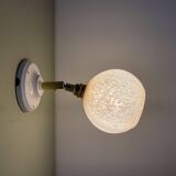 Vintage pink Clichy glass globe wall light