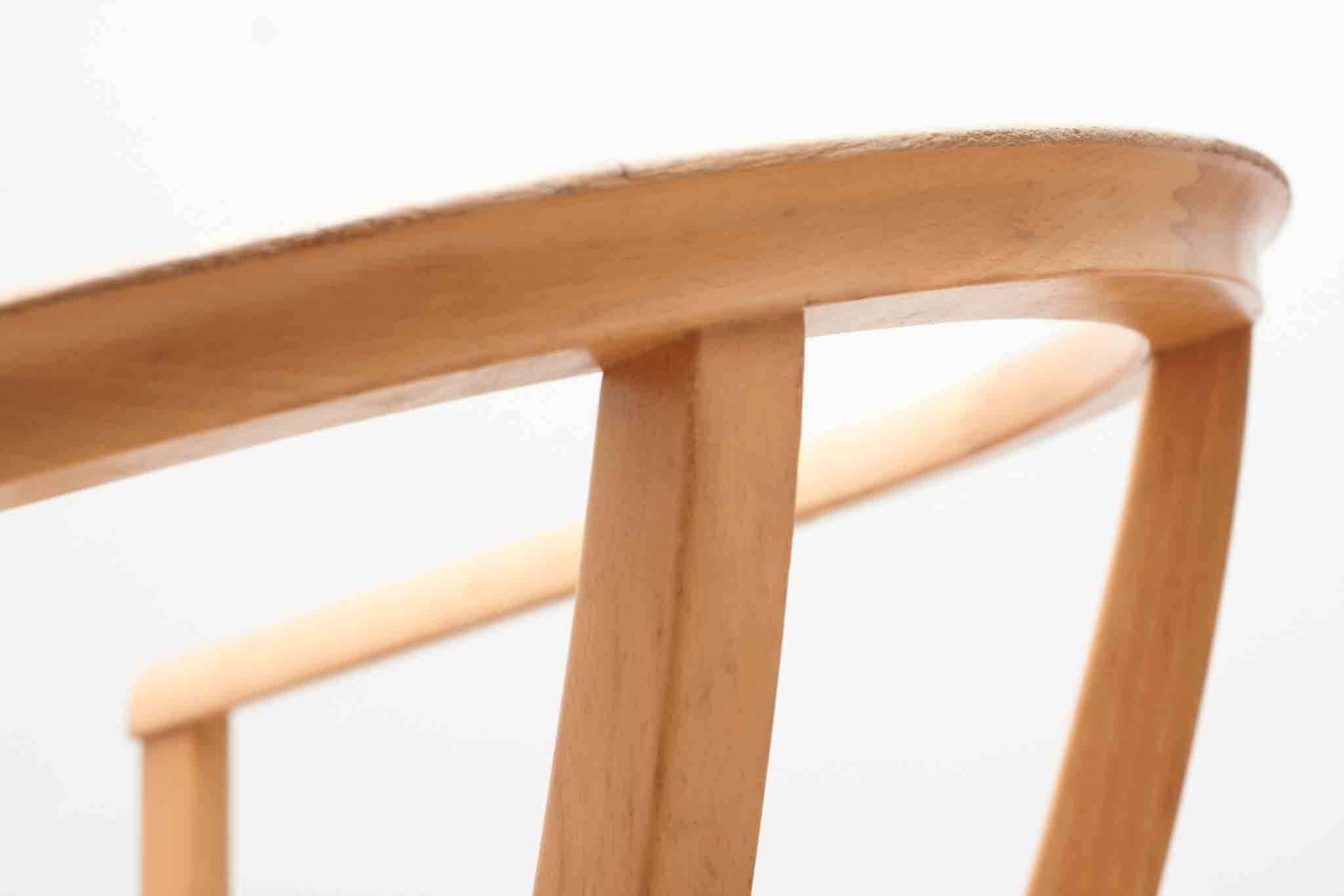 Set of 4 Scandinavian straw chairs