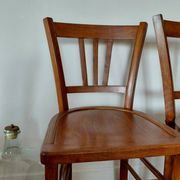 Set of 4 vintage bistro chairs in wood - brasserie style