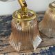 Pair of vintage sconces in electrified gold chiseled glass