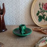 Vallauris hand candle holder green - vintage