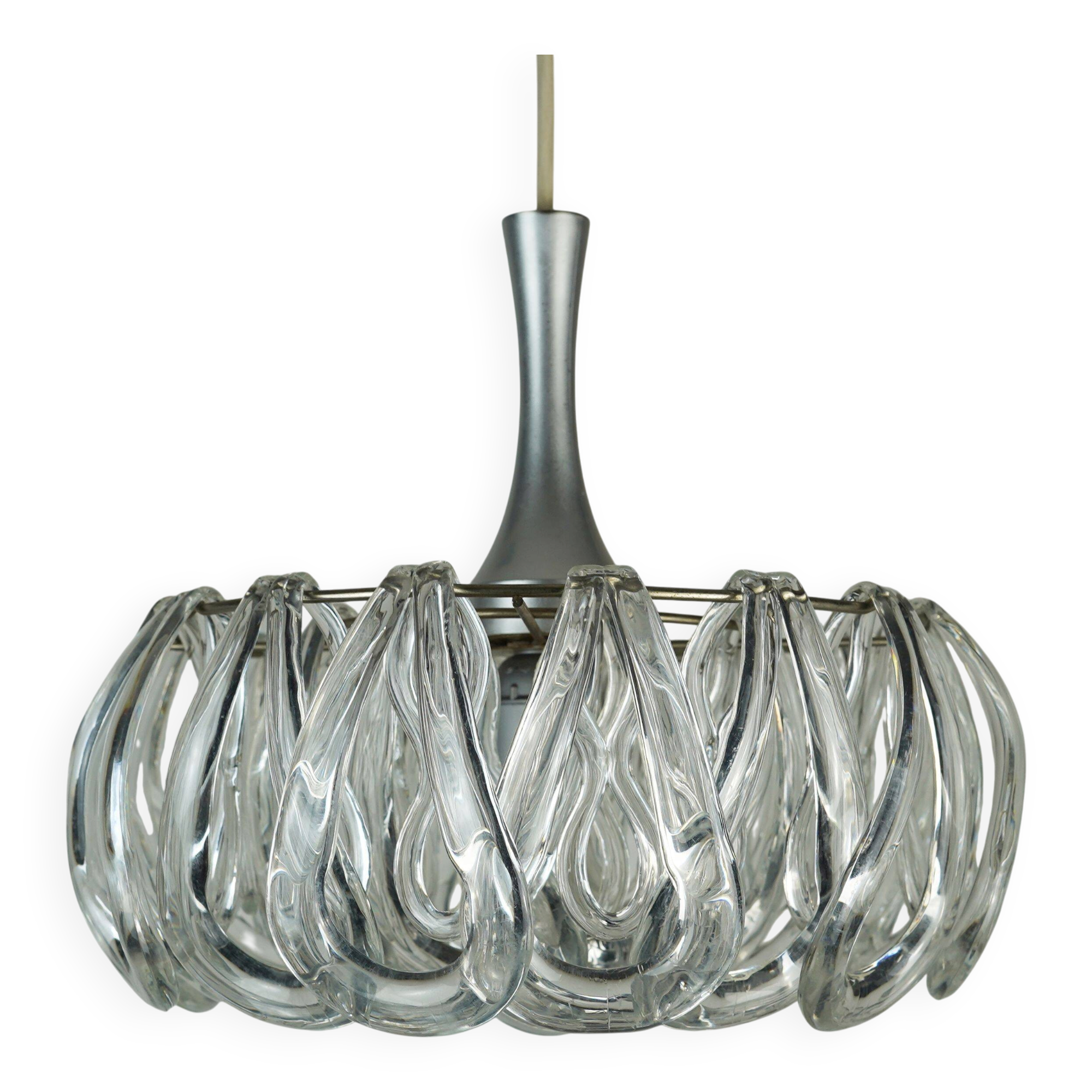mid century PENDANT LIGHT with 24 acrylic elements 1960s 1970s space age