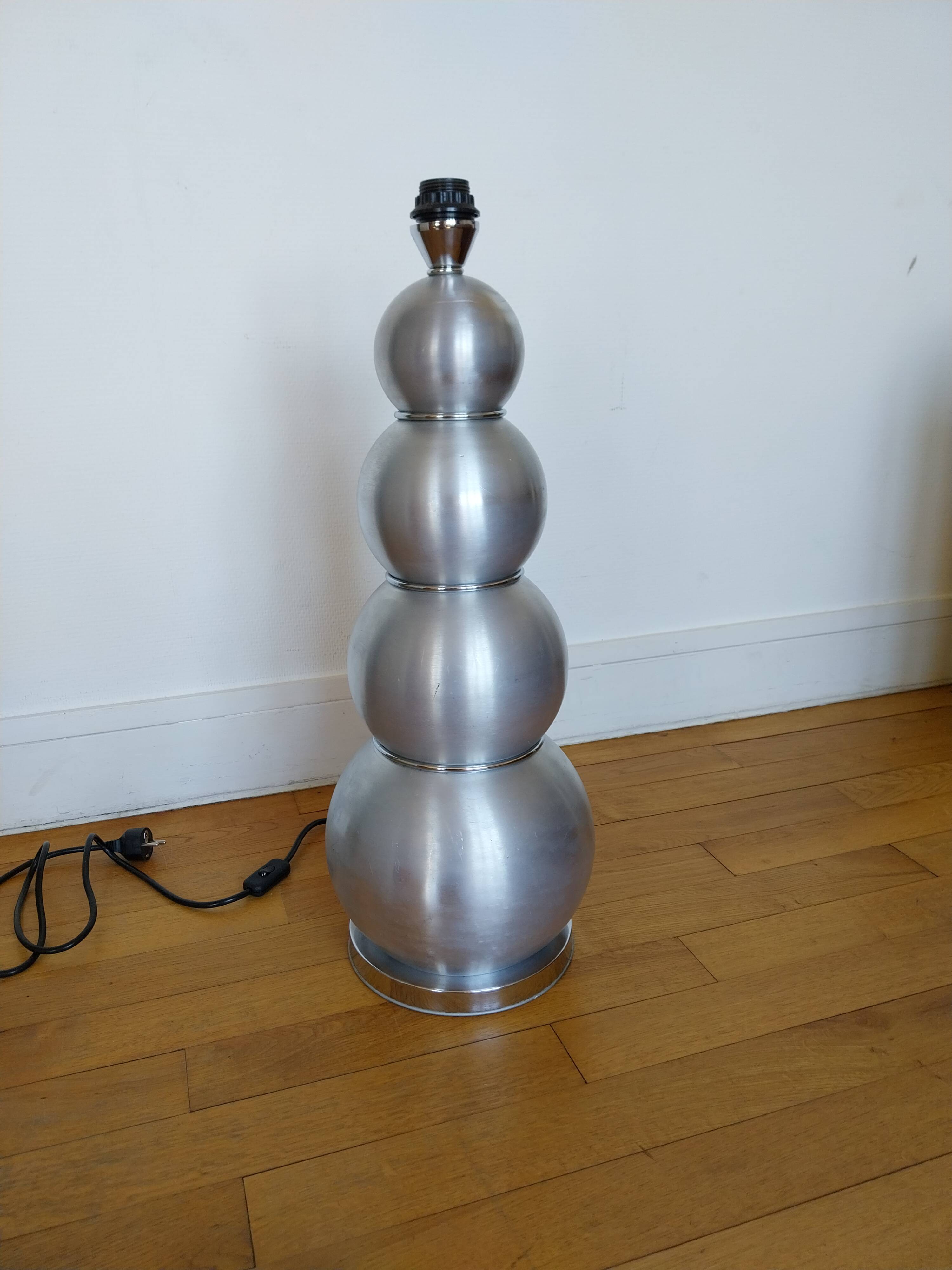 Lampe Bubble en aluminium brossé année 70