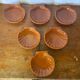 Série 6 Coupelles EMILE HENRY Céramique Marron Forme Coquillage Vintage