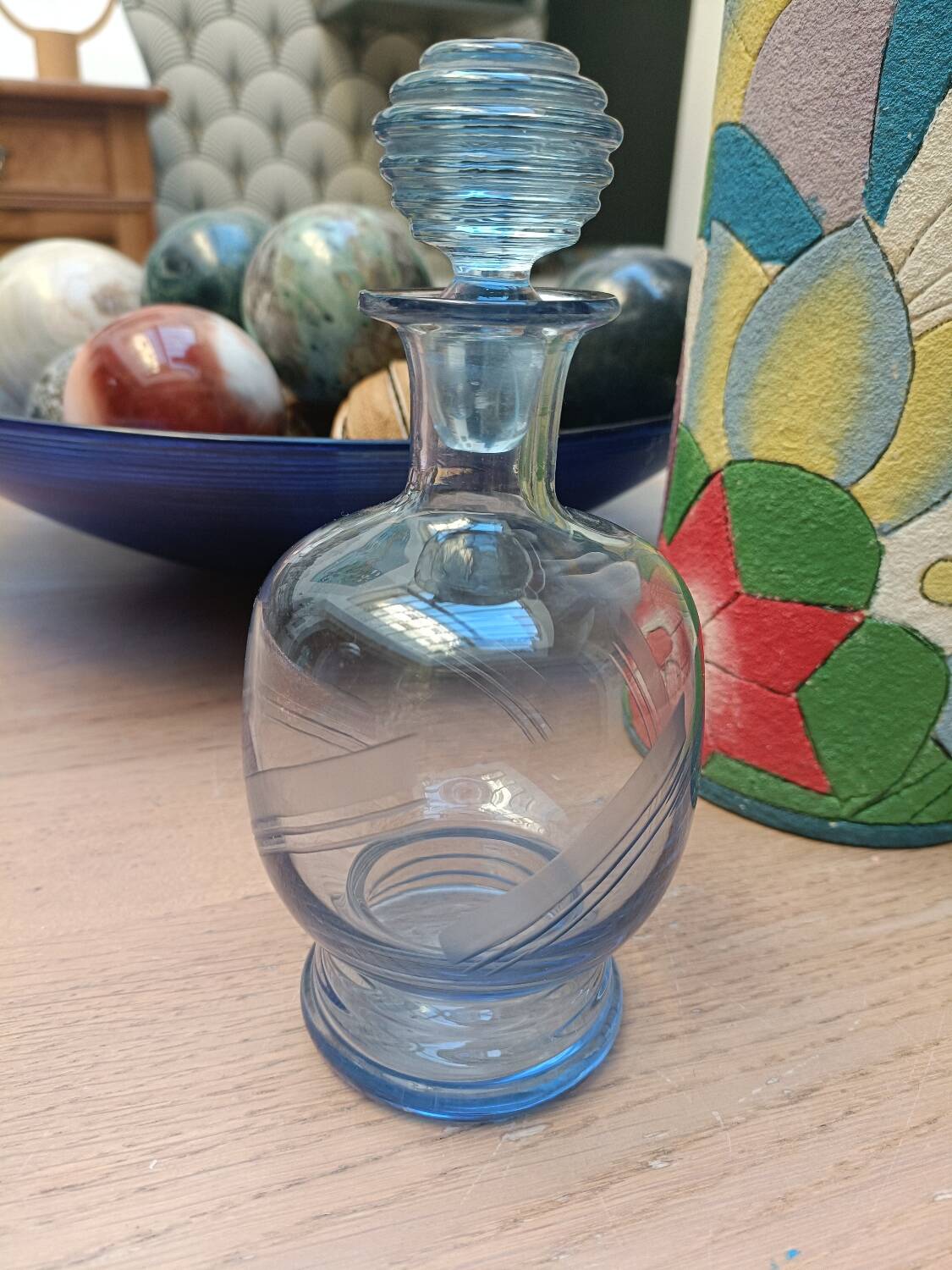 Carafe bleue Art Déco