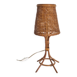 Vintage bamboo bedside lamp