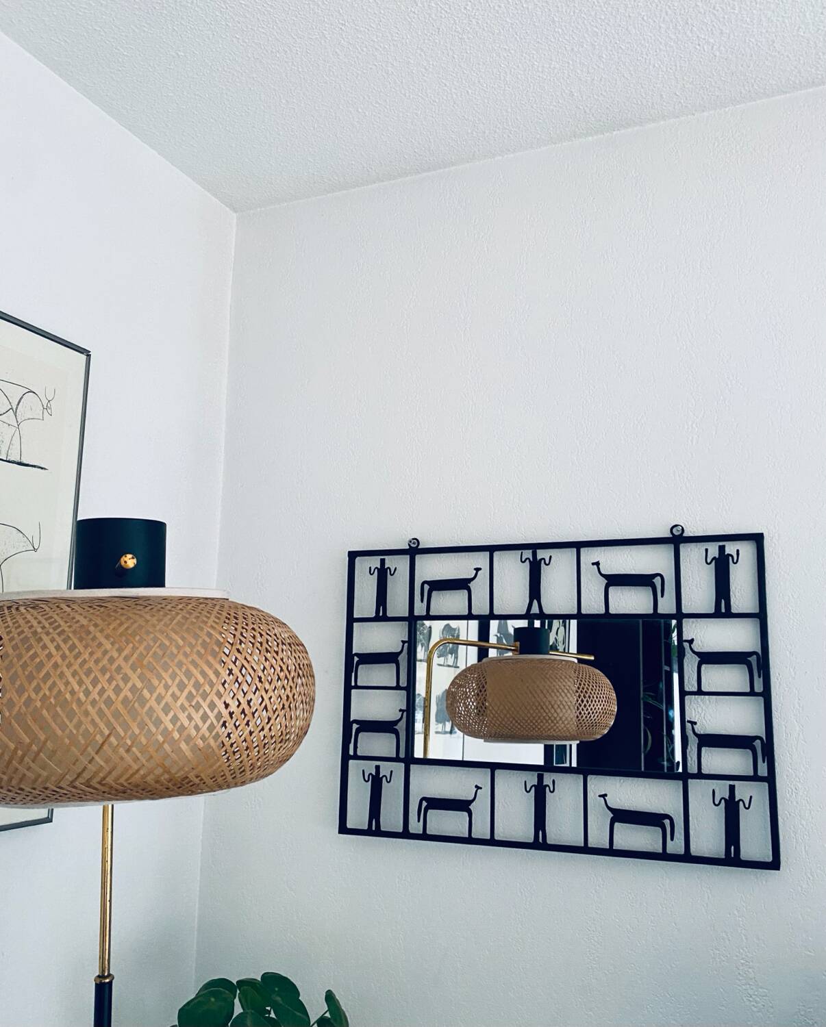 Rectangular wrought iron mirror, Frederick Weinberg