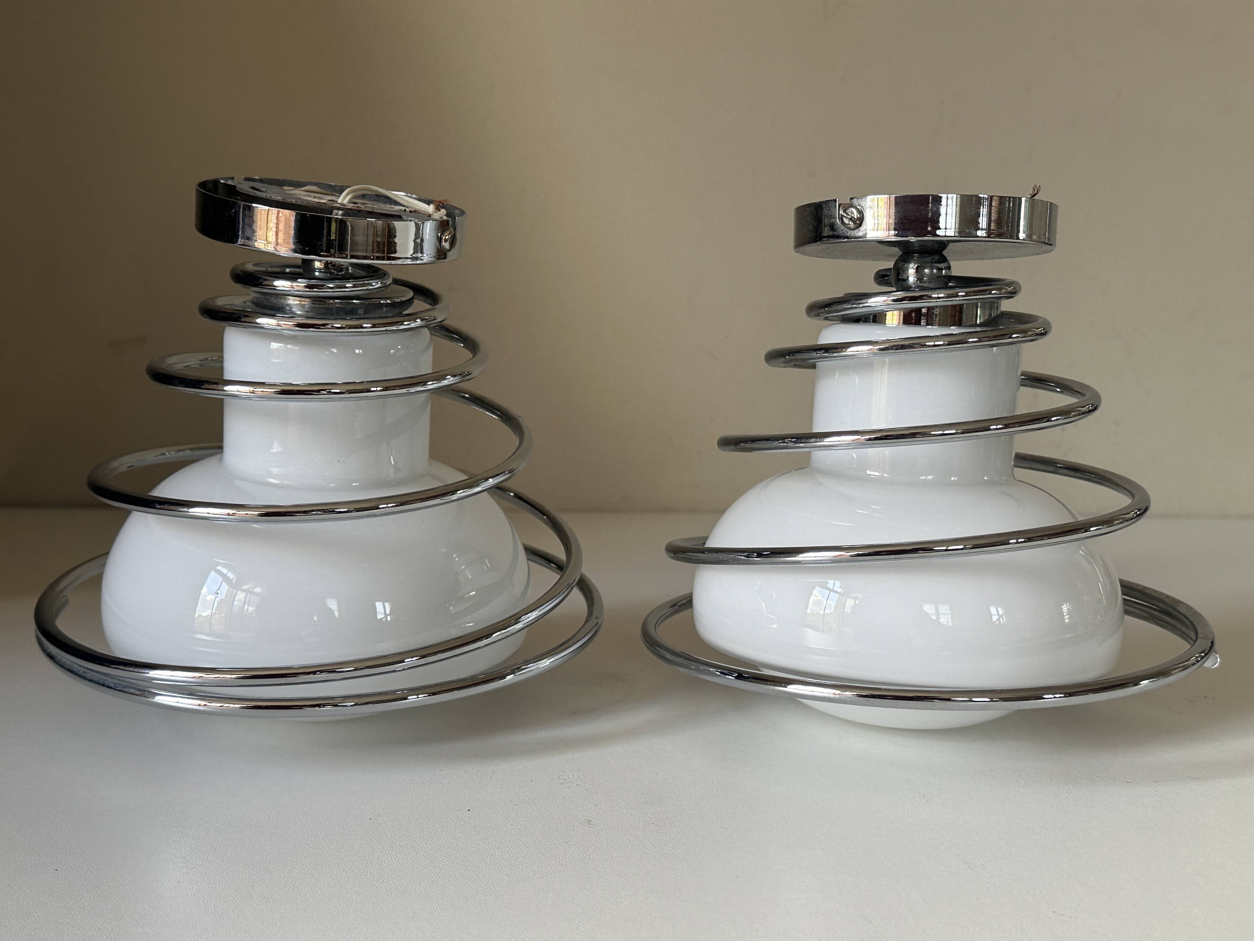 Pair of space age wall lights by Delmas from the 70s
