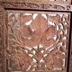 Solid wood screen carved four vintage panels height 98 cm