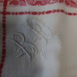 Set of five table napkins made of thick damask cotton with monogram BD 52 X 62.