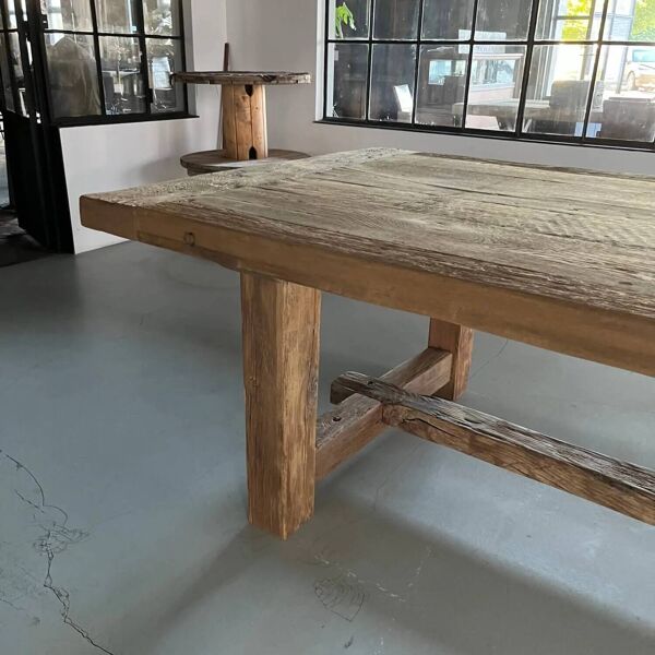 Table de Ferme Kingstone en Chêne Massif ancien - 300 cm de long