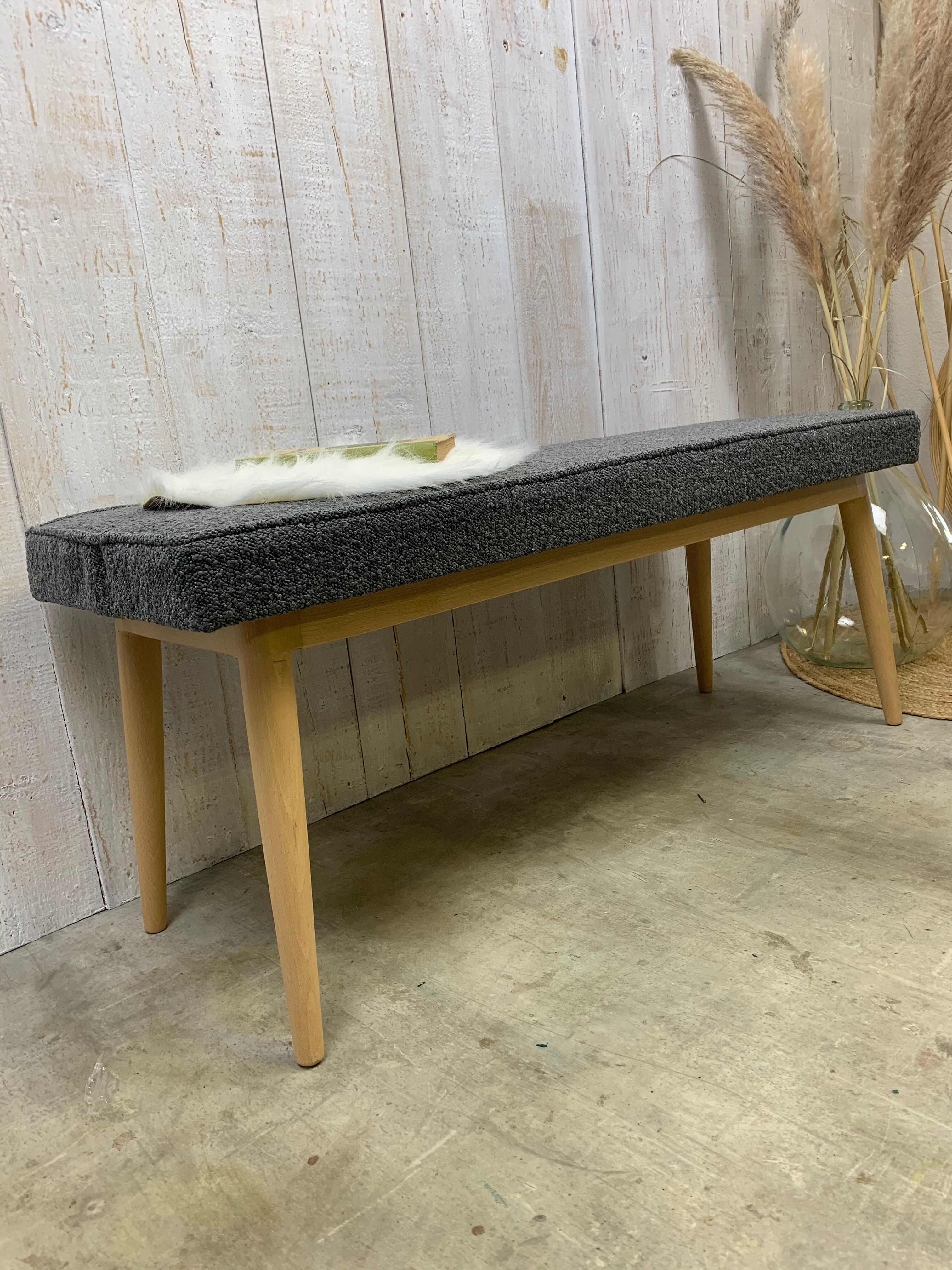 Scandinavian bench grey curls