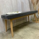 Scandinavian bench grey curls