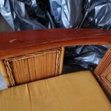 Old set sofa and rattan chair and caning