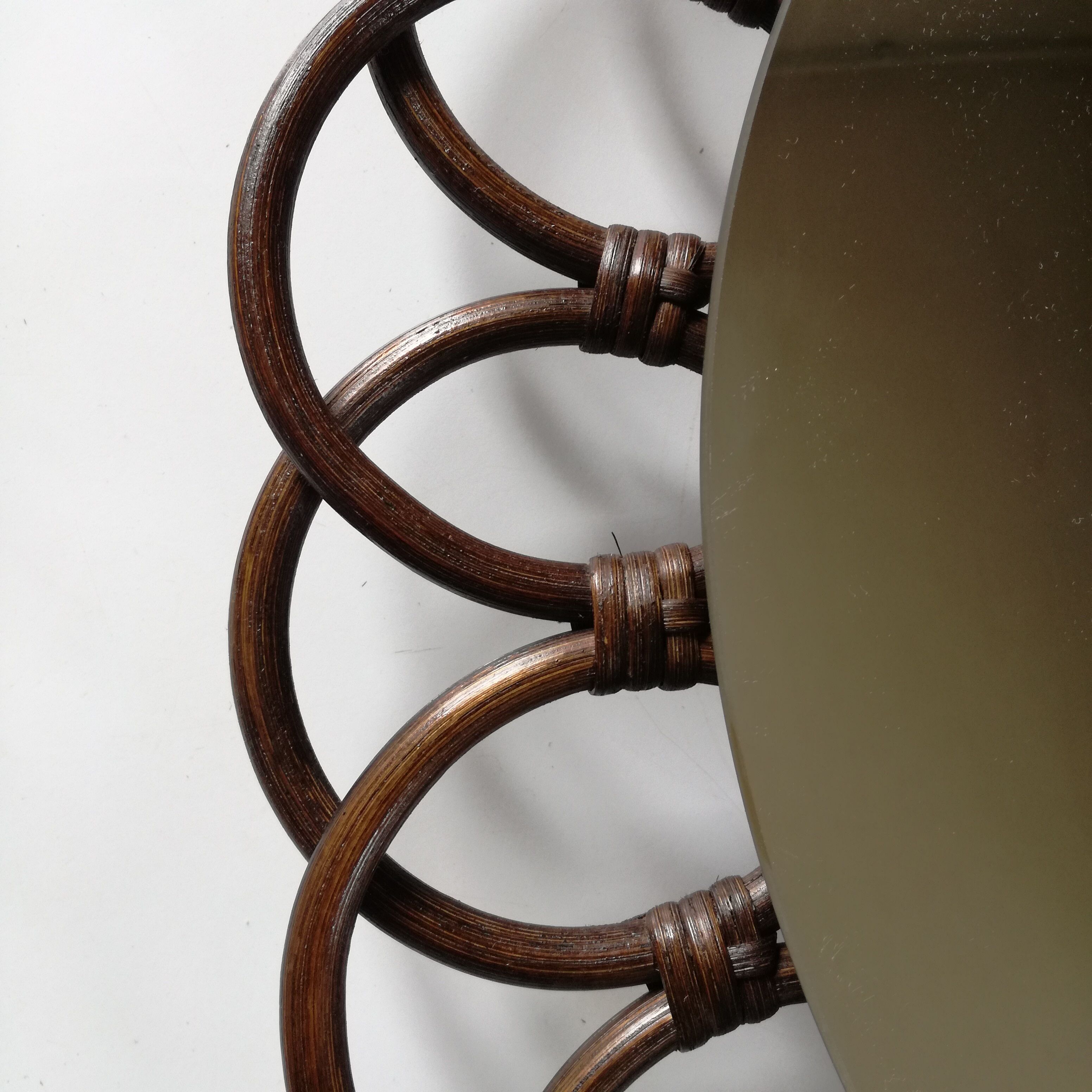 Rattan round mirror - $54