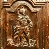 19th century carved ash-style chest bench