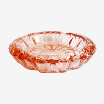 Rosaline pink chiseled glass ashtray