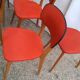 Lot de 6 chaises skai vintage rouge