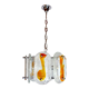 Murano mazzega chandelier, orange frosted glass, italy, 1970