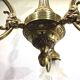 3-light chandelier in bronze and glass tulips