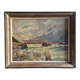 Georges Lemmers, oil on canvas, the bridge in the mountains