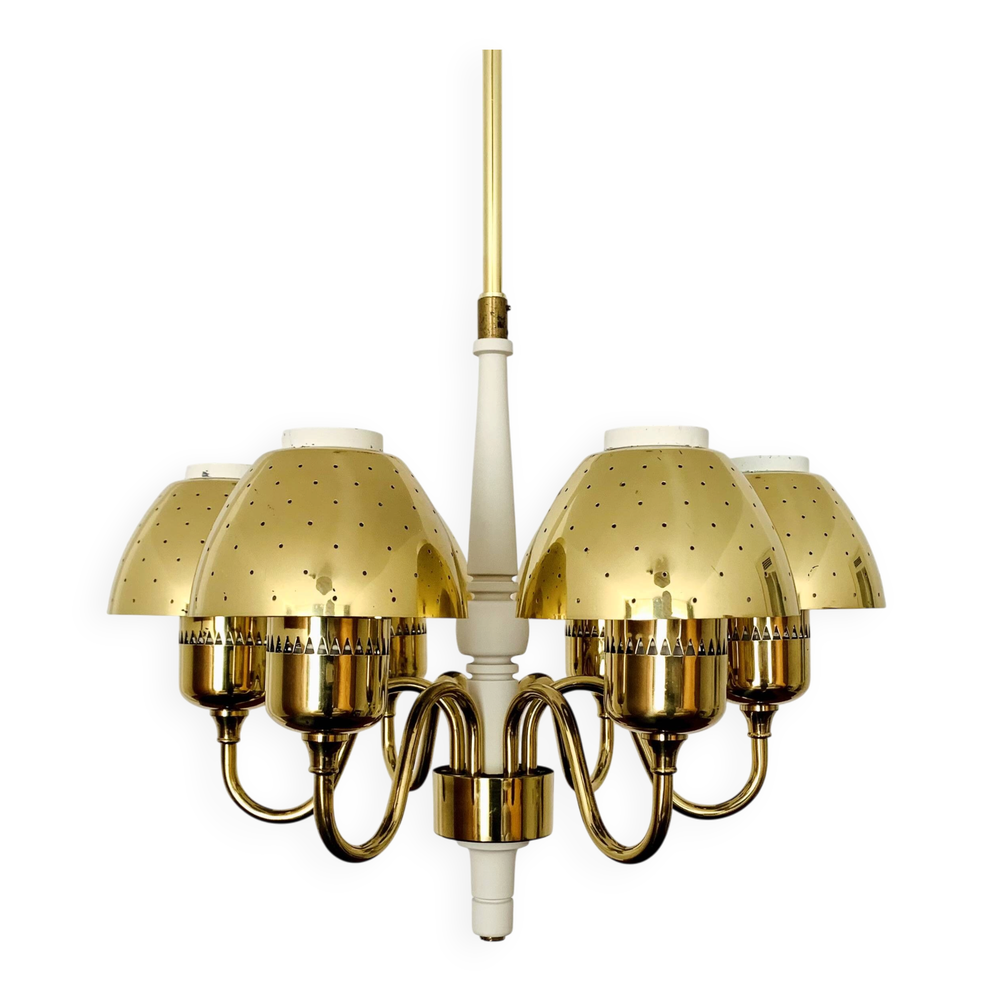 Chandelier en laiton par Hans Agne Jakobsson