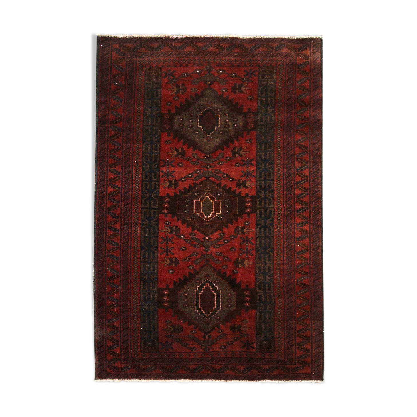 Traditional Handmade Persian Village Carpet Rug-100x183cm