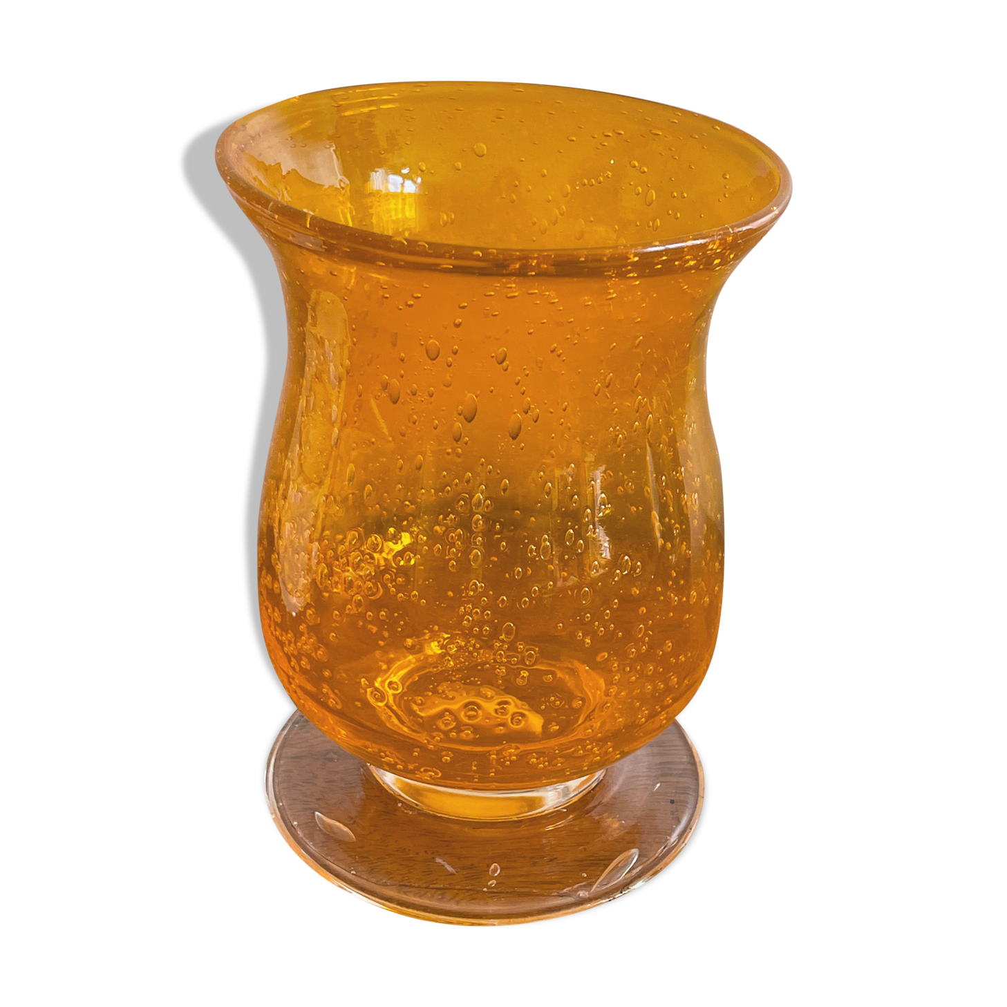 Orange Biot glass photophore