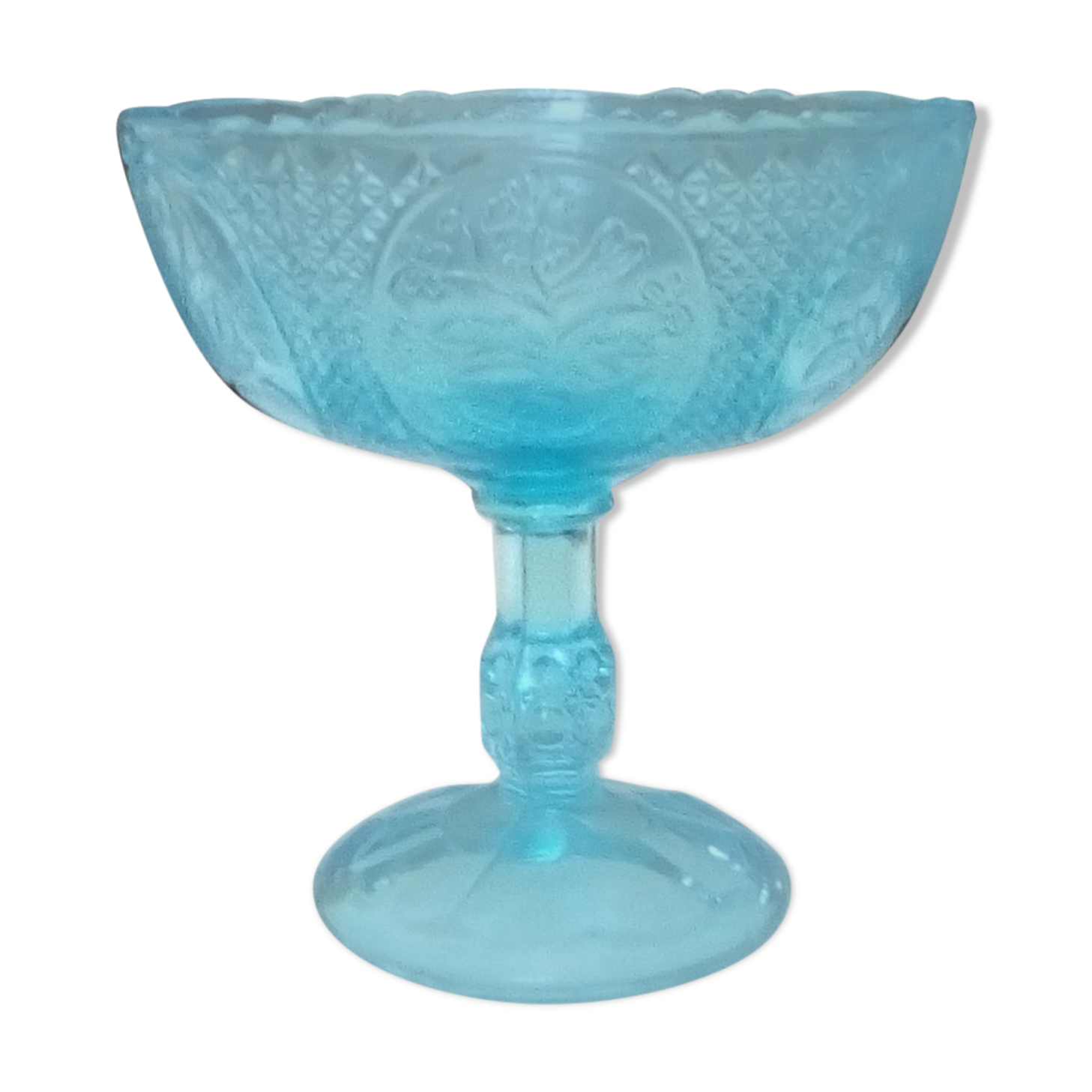 Vintage cast glass standing cup