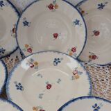 7 Digoin and Sarreguemines soup plates