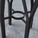 Tabouret fer forgé et métal tressé France 1950's