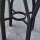 Wrought iron and woven metal stool, France, 1950s