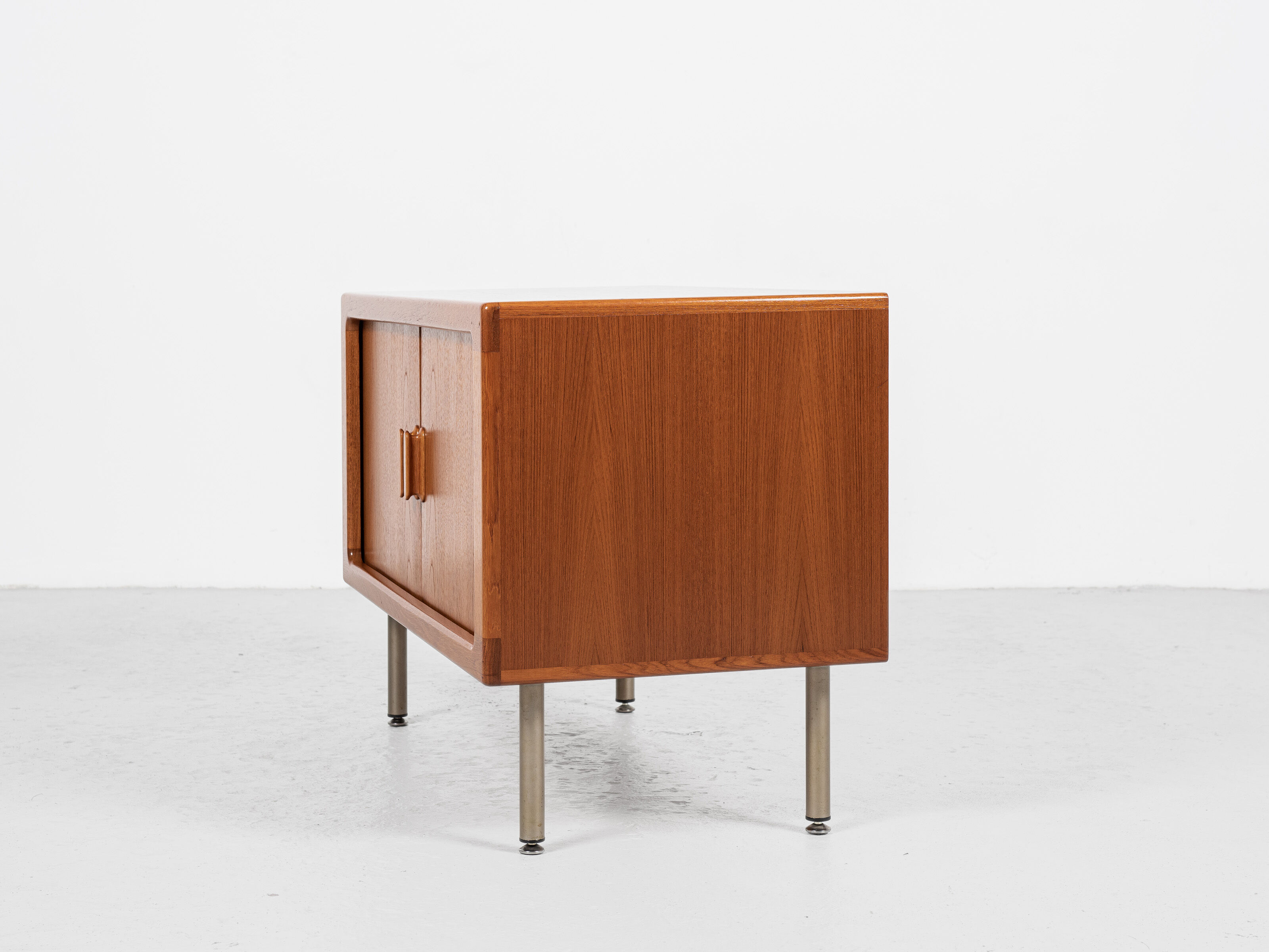 Midcentury Danish sideboard in teak with tambour doors by Dyrlund 1960s - metal legs