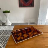 Lucite tray and vintage chrome