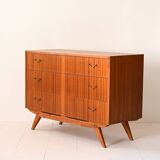 Scandinavian chest of drawers with metal handles