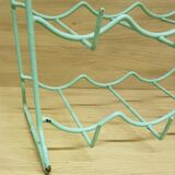 Metal aqua green bottle rack