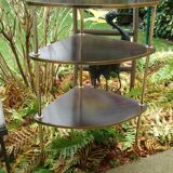 Vintage corner shelf 1960 formica 3 trays