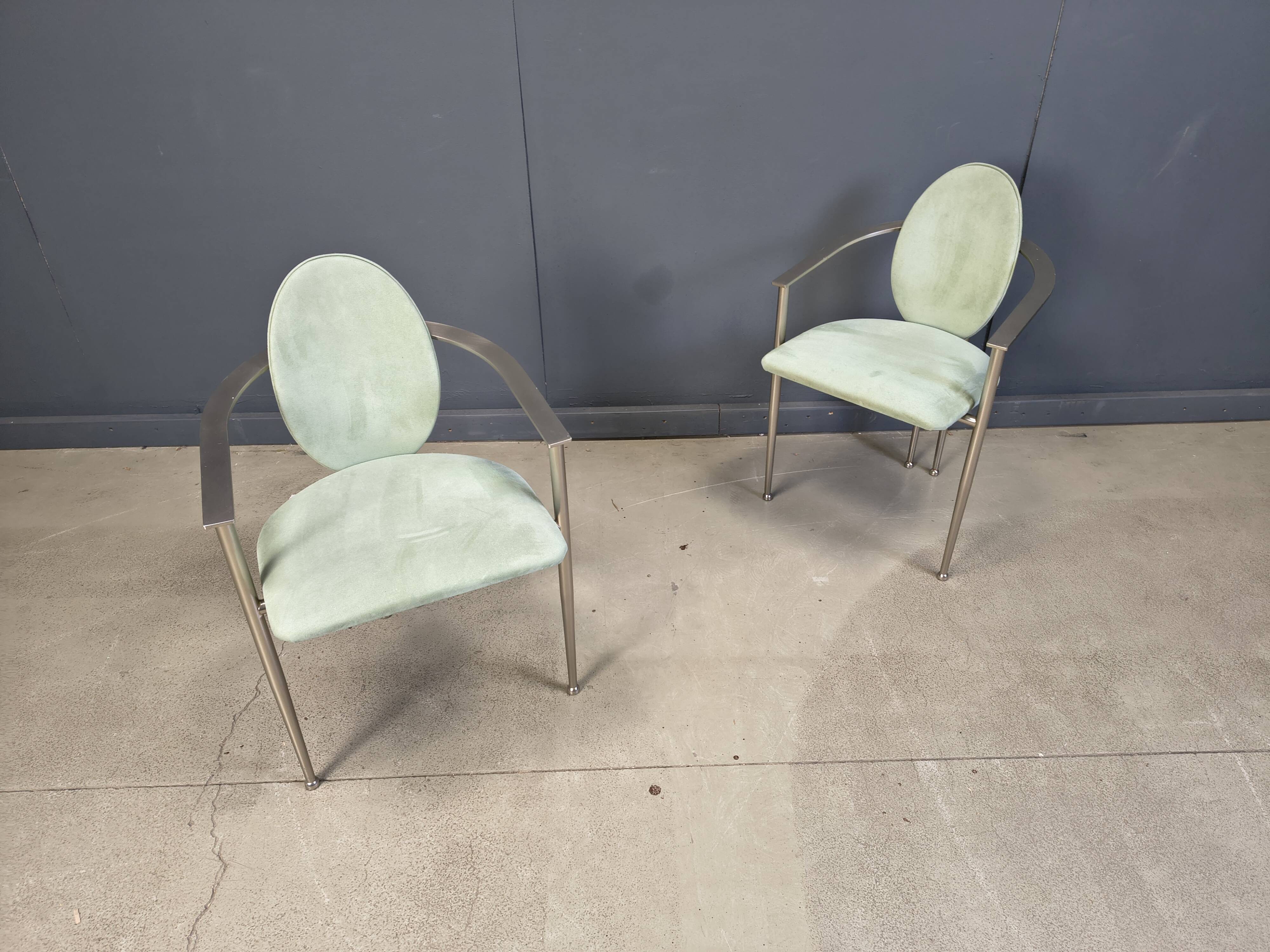 Vintage dining chairs by Belgo chrom, set of 6 - 1980s