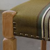 Vintage 1960s, brutalist Danish modern oak dining chairs by Henning Kjærnulf